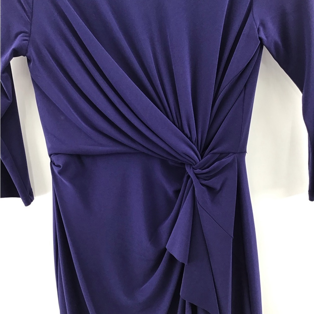 Ralph Lauren Royal Blue-Purple Ruched 3/4 Sleeve Dress - Picture 4 of 9
